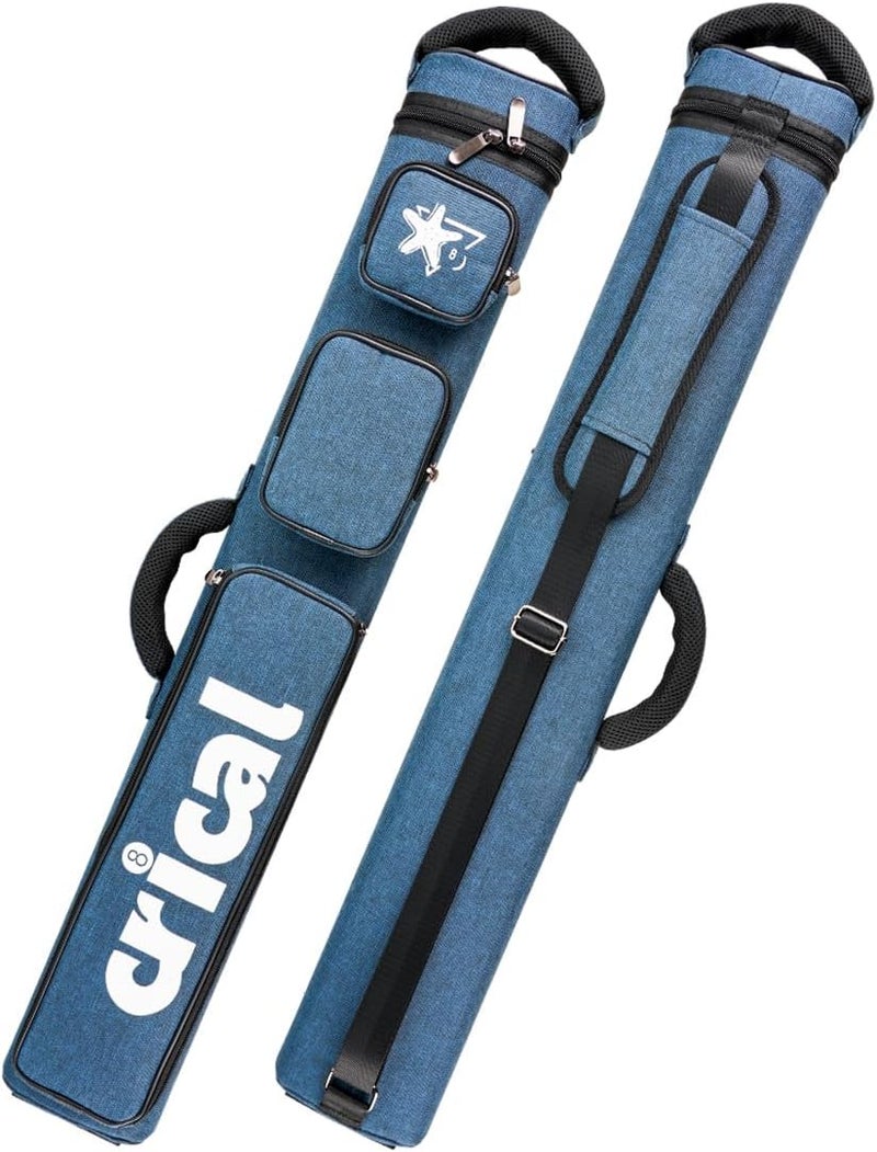 CRICAL Pool Cue Case 2x4 Hard Pool Stick Case Holds 2 Butts and 4 Shafts for Adults Billiard Cue Case with Soft Shoulder Straps - Image 1